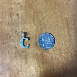 Vintage Sterling Silver “C” Small Pendant